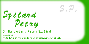 szilard petry business card