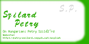 szilard petry business card